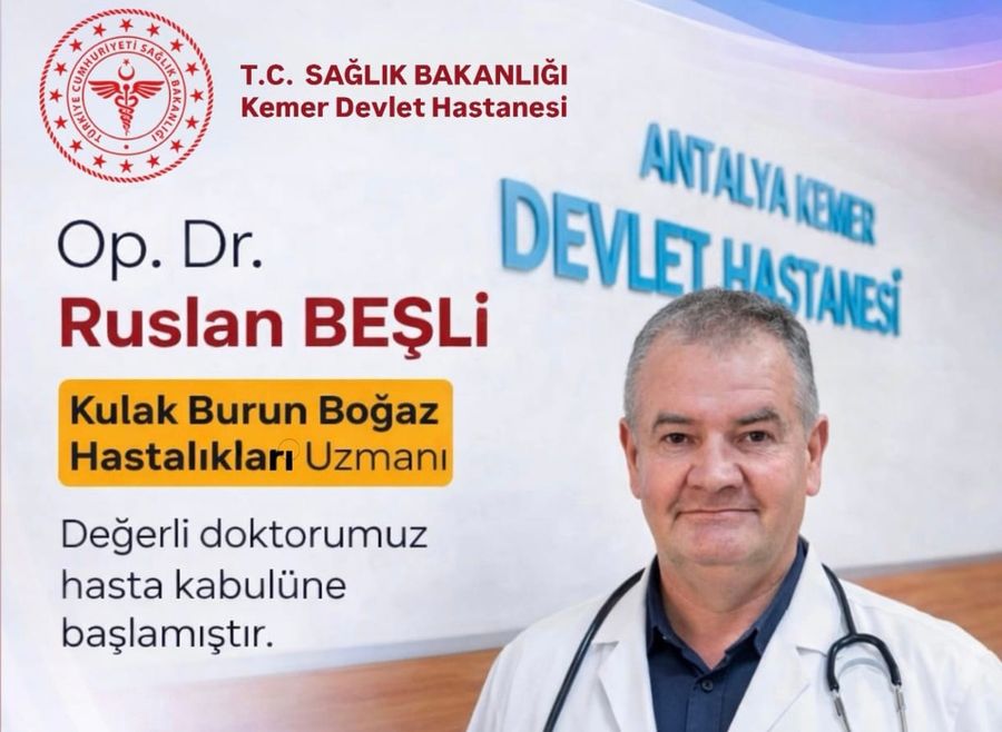 KEMER DEVLET HASTANESİ’NDE YENİ KBB UZMANI GÖREVE BAŞLADI